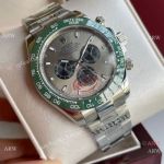 Swiss Quality Copy Rolex Daytona 43mm watch in Green Ceramic Bezel Gray Dial